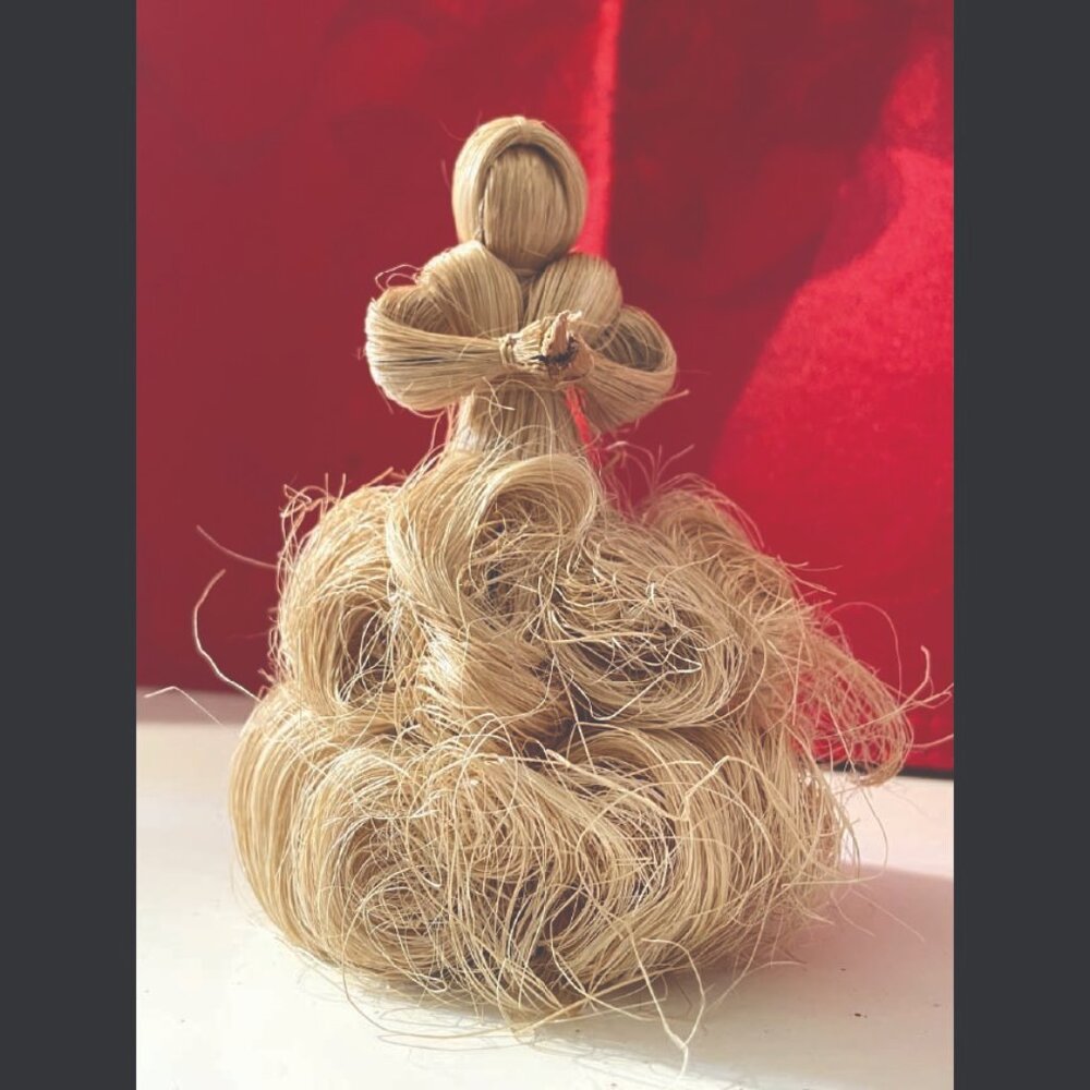 Rare Vintage Corn Silk Doll – Folk Art – Mini Tree Topper